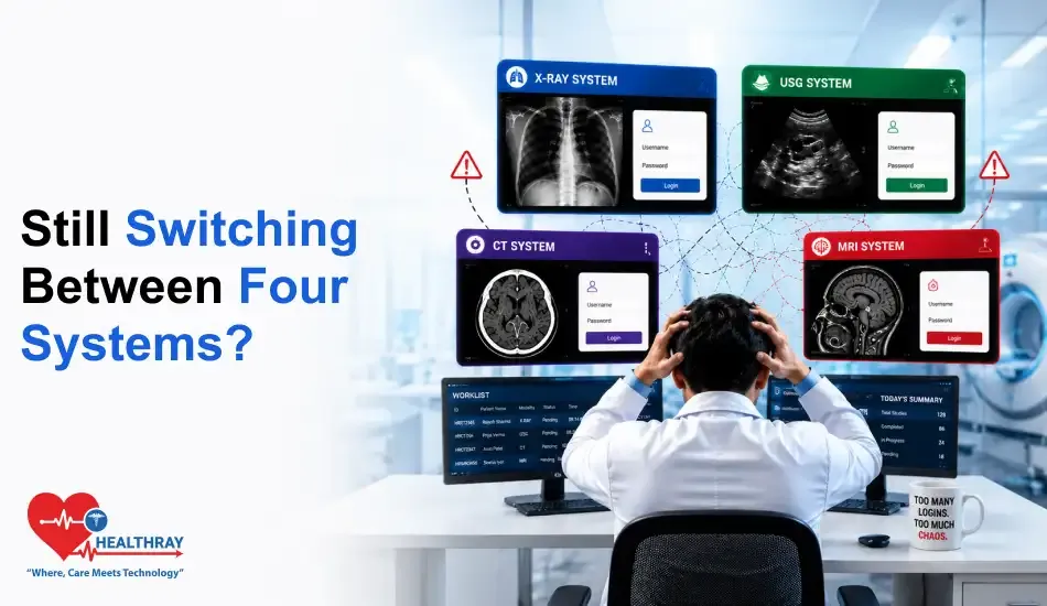 Unified radiology workflow software integrating X-ray, CT, MRI, and ultrasound systems into a single diagnostic imaging platform.