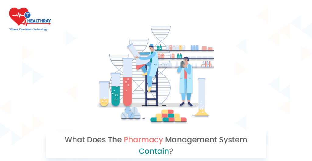 What does the pharmacy management system contain?