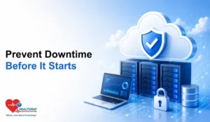 Cloud infrastructure that is fortified with security, backup, and disaster recovery measures aimed to avert cloud clinic software downtime risk and healthcare operations carried out without interruption.
